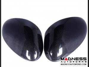 Alfa Romeo Stelvio Mirror Covers - Carbon Fiber - Full Replacements - Feroce Carbon - w/ Factory Clips 